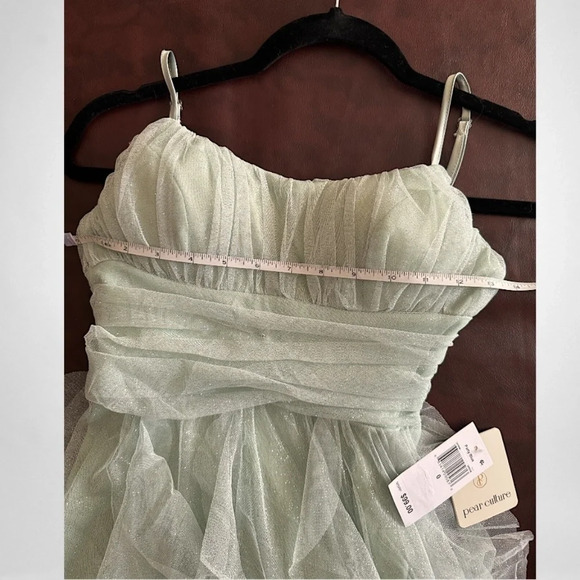 PEAR CULTUR Juniors Corkscrew Ruffles Gathered Cocktail & Party Dress 13/14 & 0 - Picture 5 of 13